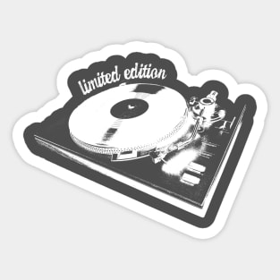 White Turntable And Vinyl Record Illustration Sticker